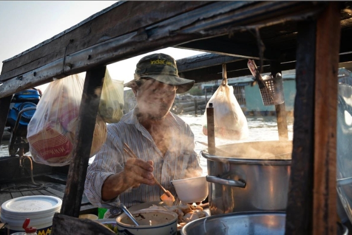 Breakfast at the Cai Rang Floating Market