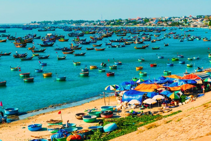 Morning bustle at Mui Ne Fishing Village