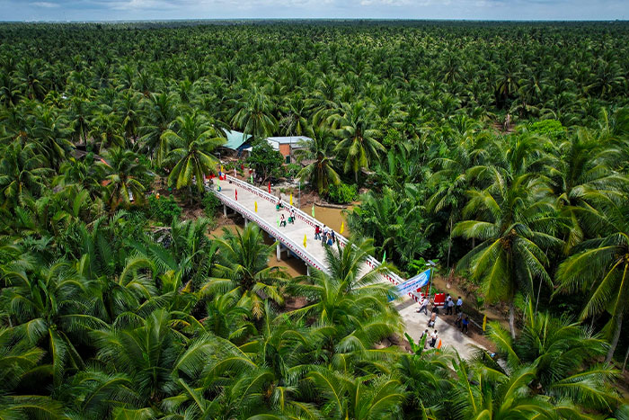 The lush green coconut groves surrounding Ben Tre are something you should not miss