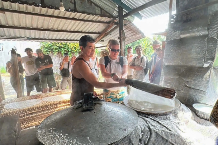 Traditional rice noodle workshop during a girlie weekend in Can Tho