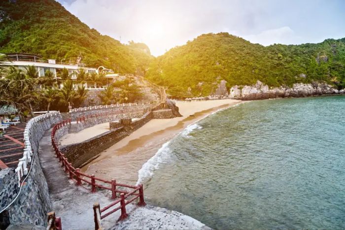 Cat Ba’s beaches are known for their clear blue waters