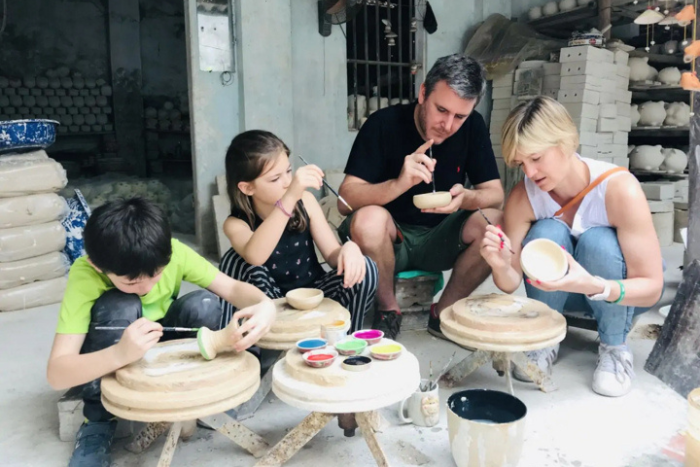 Visiting Bat Trang Ceramic Village is one of the best things to do in Hanoi with kids