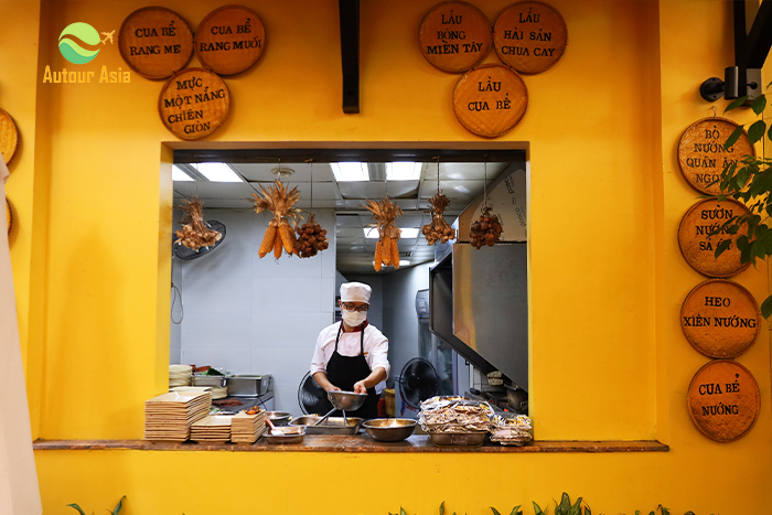 Chef prepares food