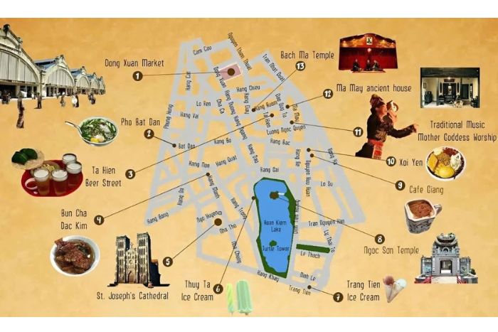 Hanoi Old Quarter Travel Map (Source: Vietnam Airlines)
