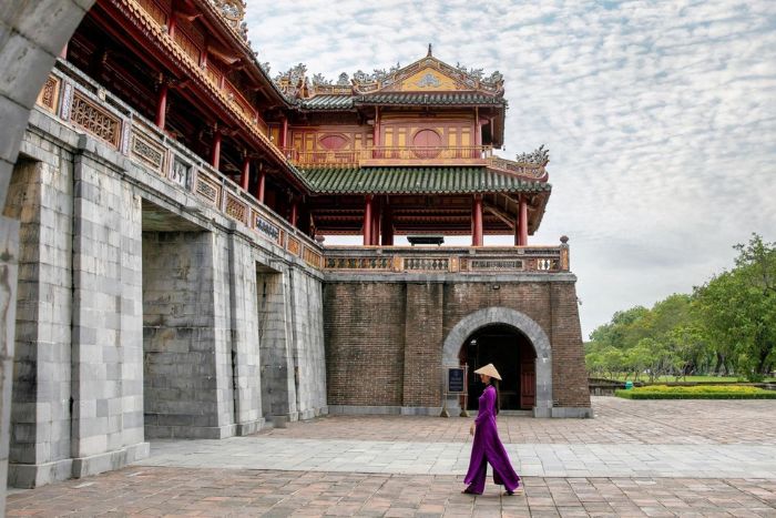 Blue skies and sunshine are ideal for exploring Hue despite the summer heat