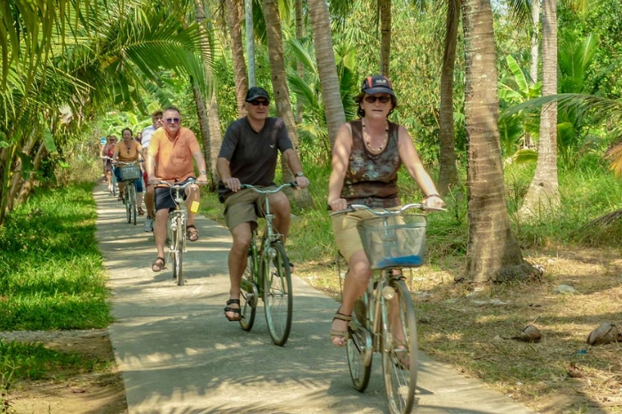 Cycling through the peaceful countryside