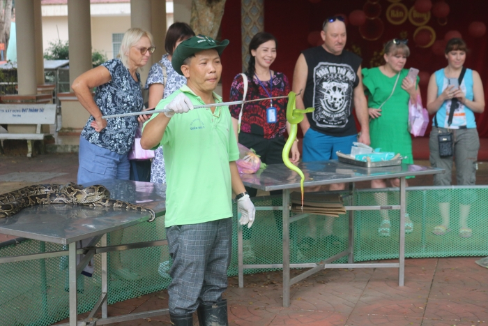 Discover many surprises at Dong Tam snake farm