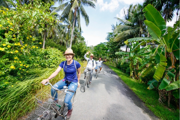 Peaceful momment with cycling tour 4-day Mekong delta itinerary