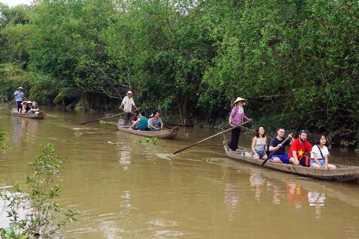 Cruising through the peaceful arroyos of the Mekong