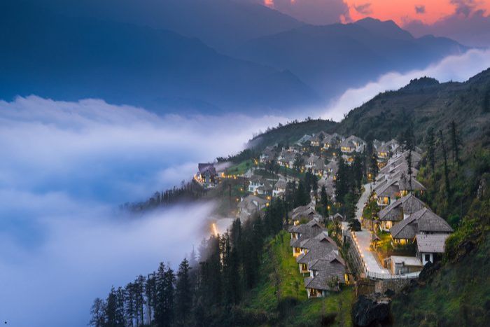 Sea of clouds in Sapa Vietnam