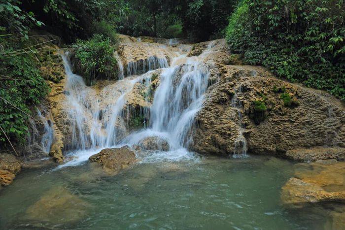 Hieu Waterfall at Pu Luong Nature Reserve Vietnam