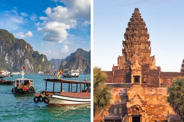 Vietnam captivates visitors with its cultural diversity, while Cambodia impresses with its Khmer heritage