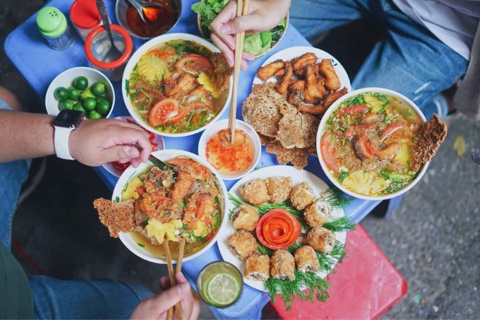 The Vietnamese breakfast in the North is typically warm, savory, and light