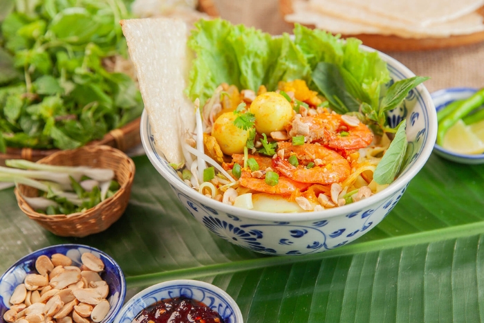 Mì Quảng is a must-try Vietnamese breakfast dish in Da Nang or Hoi An