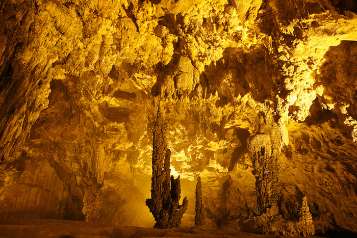 A unique system of stalactites in Nguom Ngao cave