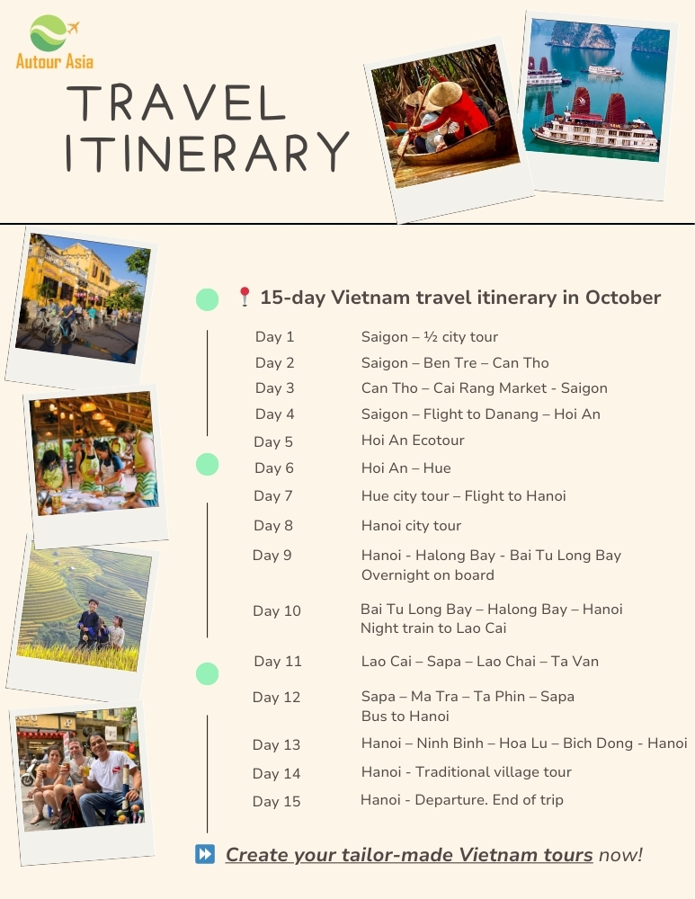 15-day Vietnam itinerary in October 