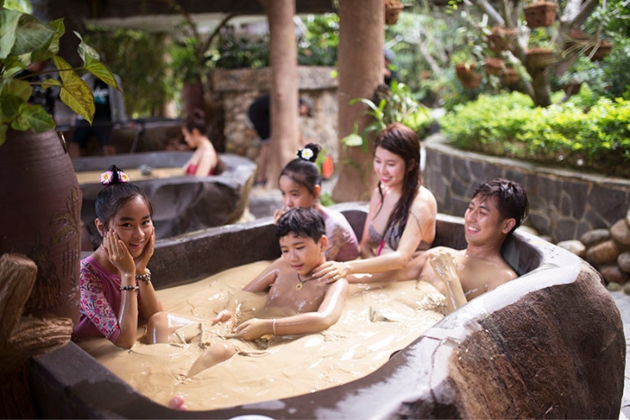 Experience a relaxing mud bath at Nui Than Tai Hot Springs Park