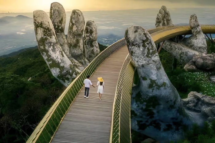 Majestic Golden Bridge in Ba Na Hills during our 6-day trip