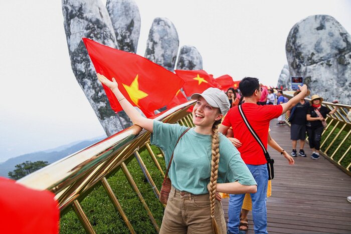 Foreign tourists in Da Nang, Vietnam