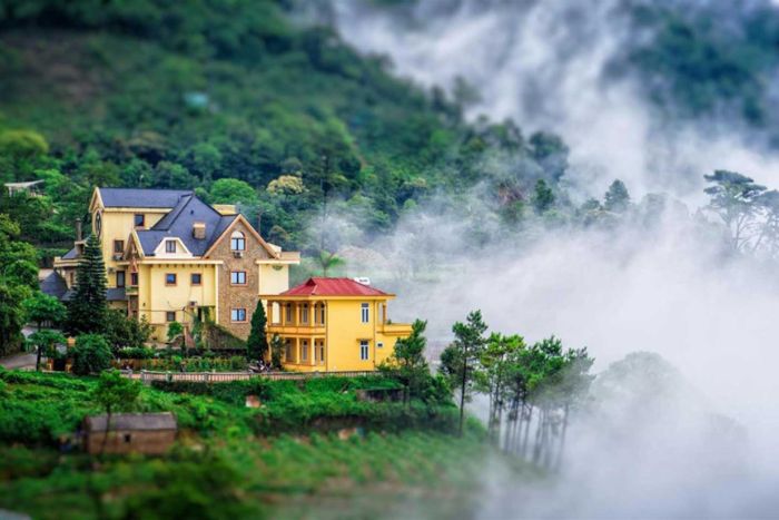 Mountain panorama in Tam Dao