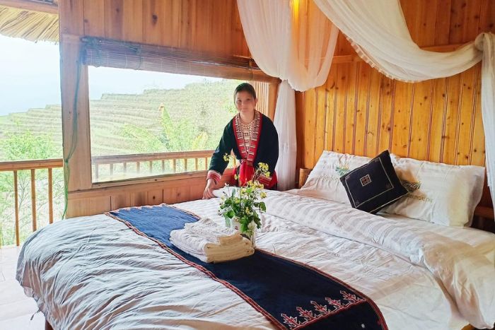 Double room of Dao Homestay in Hoang Su Phi, Ha Giang