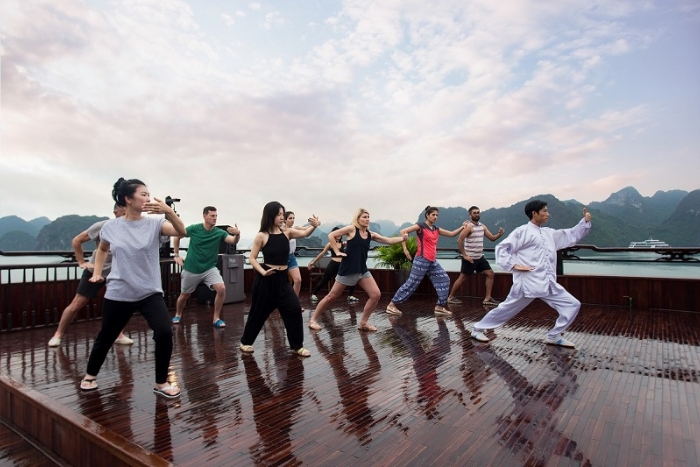 Morning Taichi on boat
