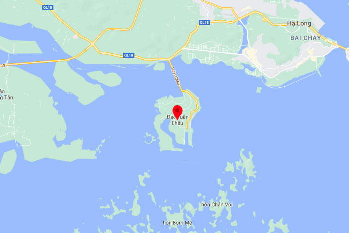 Tuan Chau island on the map.