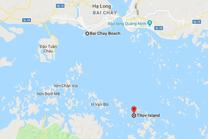 The map to Titov island.