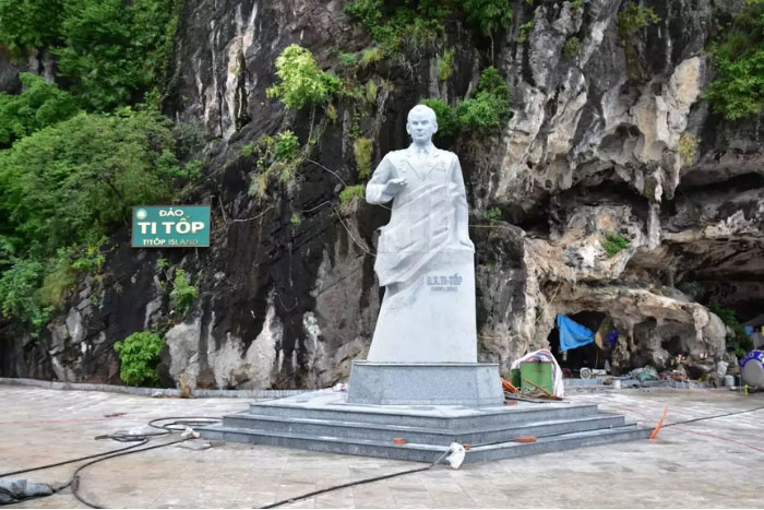 Titov's statue on the island carrying his name.