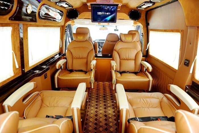 The interior of Duc Trong limousine 