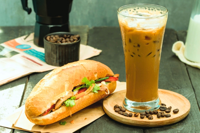 Everyday flavors in Saigon - Bánh mì and the iced milk coffee on the go