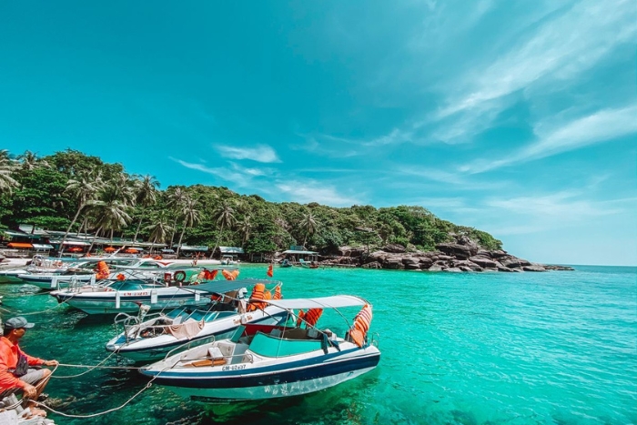 The crystal-clear waters of the An Thoi archipelago