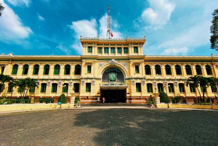 Saigon Central Post Office reflects French colonial elegance