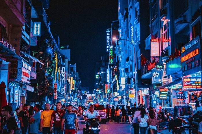 Nightlife pulses along Bui Vien Walking Street