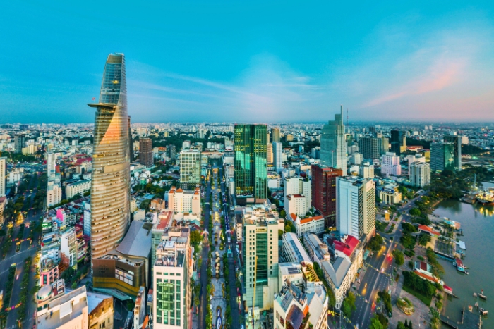 Modern towers reflect Saigon’s vibrant energy