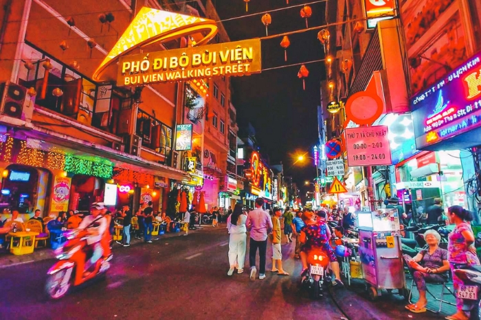 Bui Vien Walking Street comes alive every night