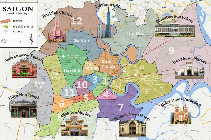 Map of Saigon before its 2025 merger