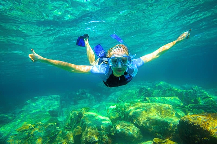 Snorkeling in the clear waters of Hòn Mun, Nha Trang