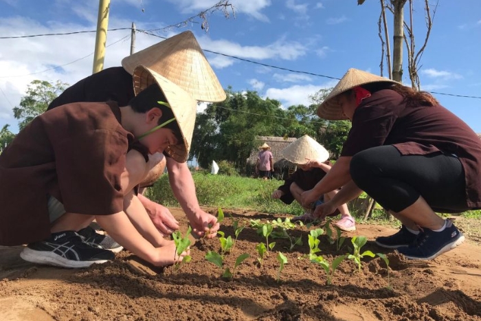 Farming with farmers at ancient vegetable village