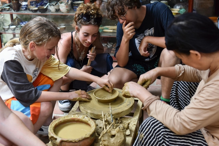 Tourists can experience making pottery themselves