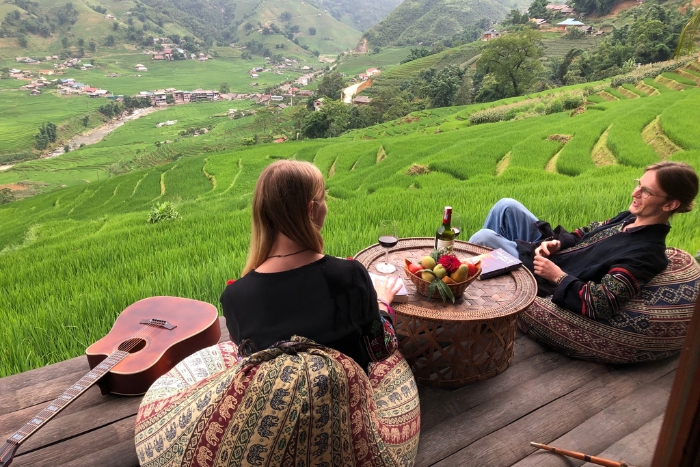 Eco Palms House - best hotel rice terrace views