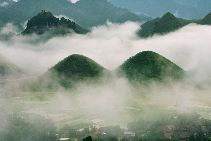 Lunch in Quan Ba on Northern Vietnam itinerary 6 days with views