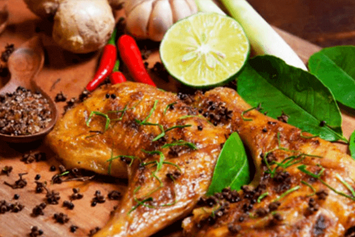 Grilled chicken with Mac Khen in Mai Chau