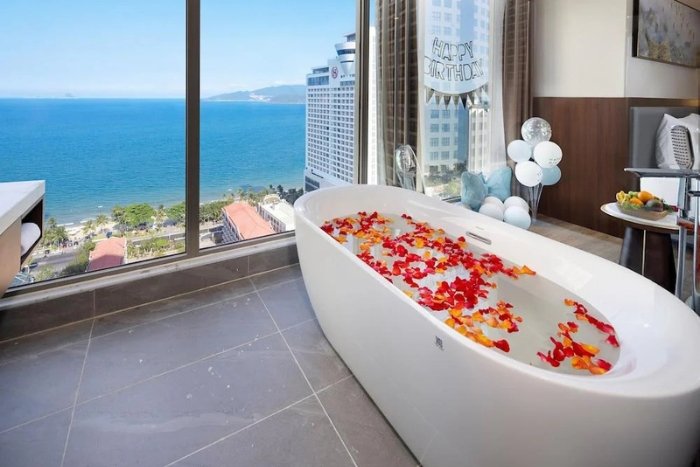 Enjoy stunning sea views from the elegant rooms at Annova Nha Trang Hotel
