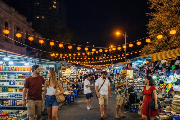 Nha Trang's night market before the end of the first day of your 2-day itinerary in Nha Trang