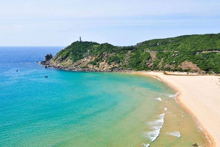 Fine sand and clear waters at Nha Trang Beach