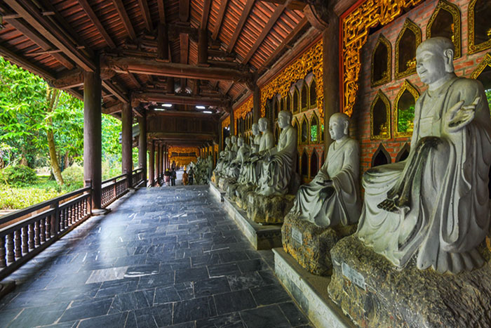 Corridor with Arhat Statues in Bai Dinh Pagoda