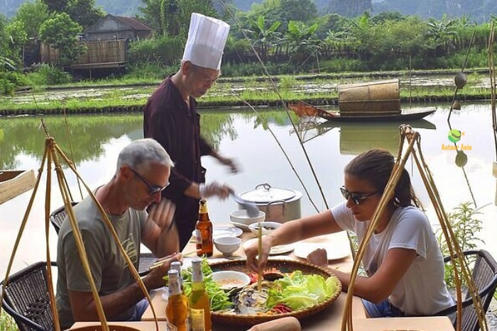 Delicious moments and shared laughter during a cooking class in Tam Coc