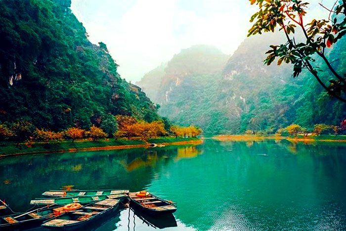 Picturesque landscape around Am Tien Cave