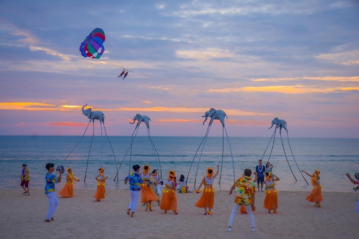 Enjoying a magical sunset at Sunset Sanato Beach Club
